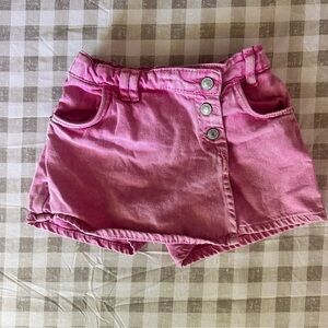 Zara Pink Kids Skort with Button Detail